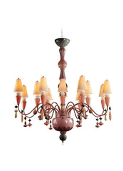 Ivy And Seed 16 Lights Chandelier, Medium Flat Model, Red Coral (US)