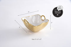 Golden Handles Square Snack Bowl