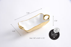 Golden Handles Mini Rectangular Bowl