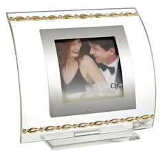 Italian Picture Frame W. Gold Links Adorned W/ Swarovski Crystal Elements