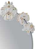 Oval Wall Mirror Without Frame. Golden Lustre. Limited Edition