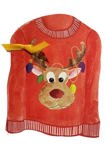 Ugly Sweater With Glitter Holiday Cards (Set of 60)