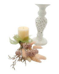 Debora Carlucci Porcelain Candle Holder w. Carving Design