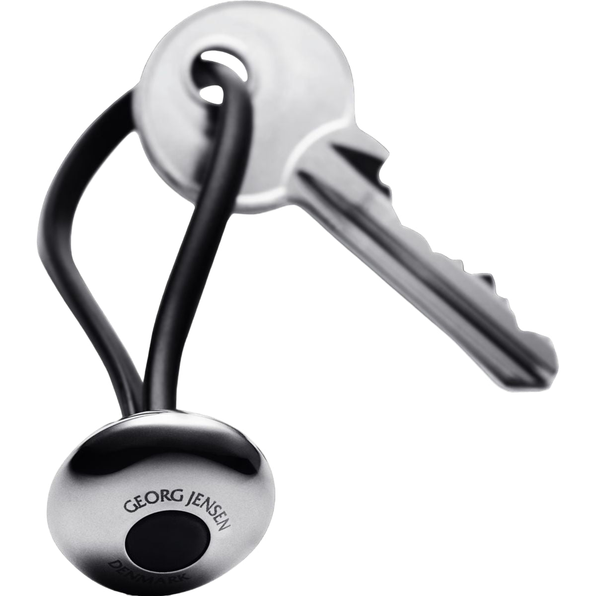 Ellipse Key Ring Stainless Steel Black Polyurrphan