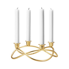 Season Candleholder 18 Kt Gold Plated Stainless Steel