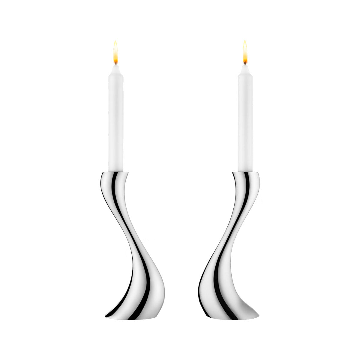 Cobra Candleholder Stainless Steel Mirror Medium 2 Pcs