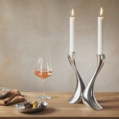 Cobra Candleholder Stainless Steel Mirror Medium 2 Pcs