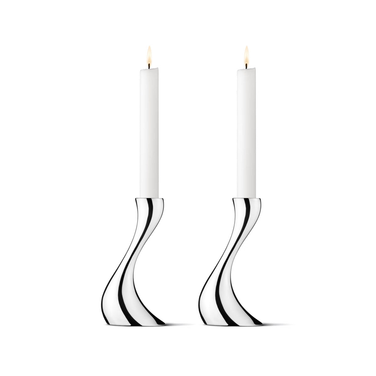 Cobra Candleholder Stainless Steel Mirror Small 2 Pcs