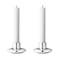 Henning Koppel Candle Holder Stainless Steel Mirror 2 Pcs