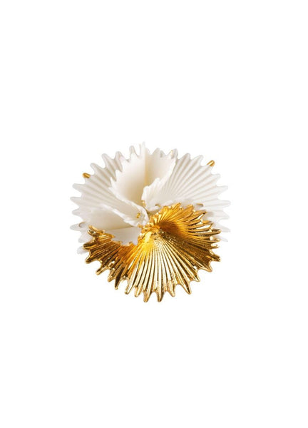 Actinia Brooch. White And Golden Luster