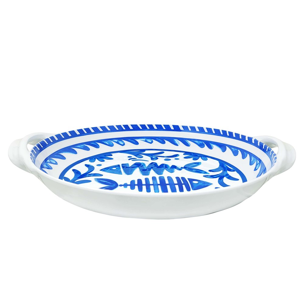 Mediterraneo Large Shallow Handled Bowl