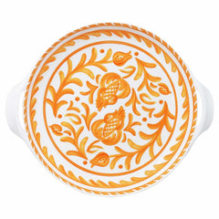 Sicily Orange Large Shallow Handled Bowl