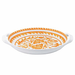 Sicily Orange Large Shallow Handled Bowl