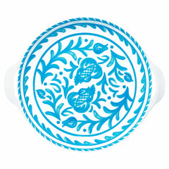 Sicily Teal Large Shallow Handled Bowl