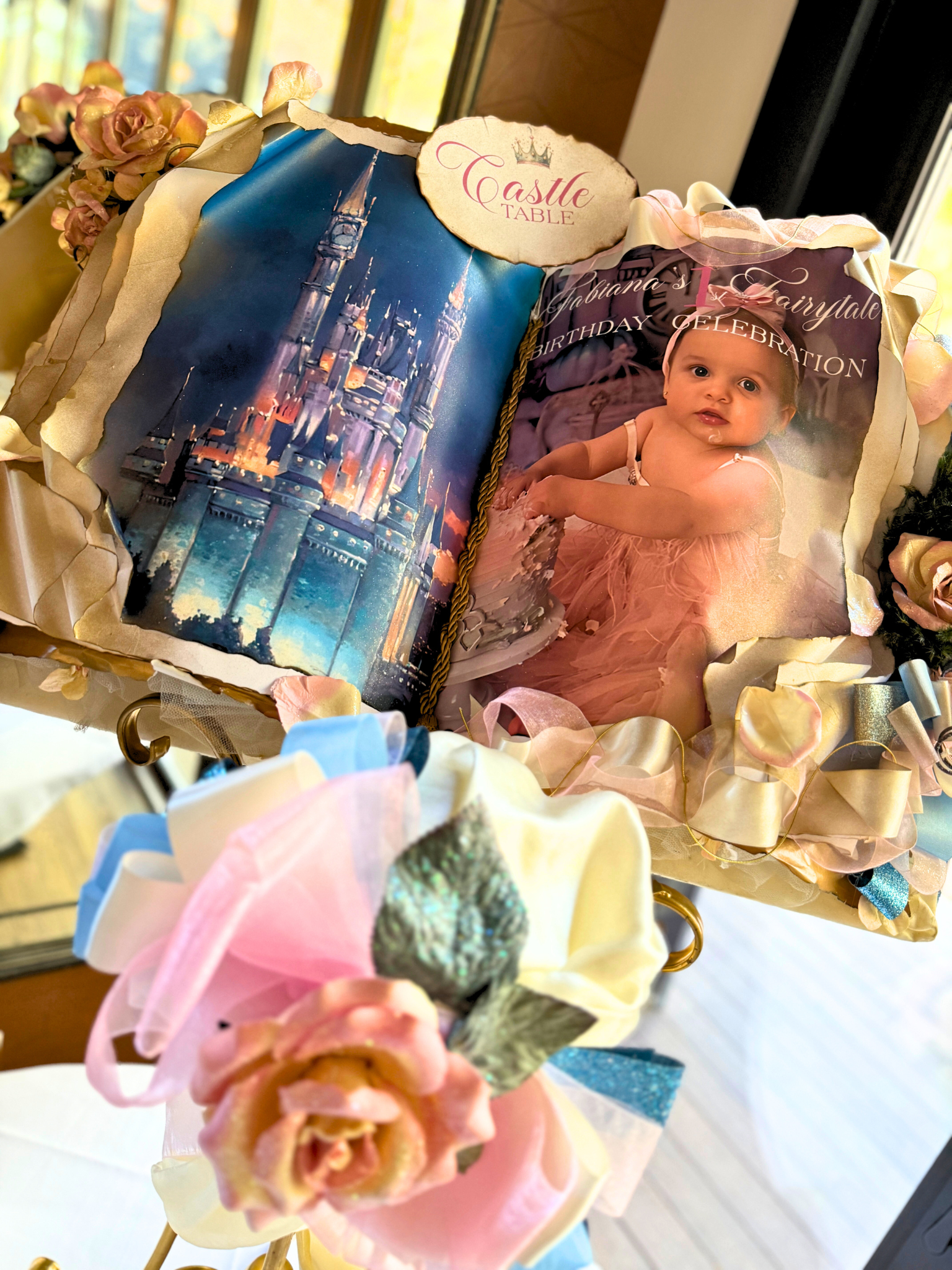 Storybook Centerpieces W/ Glittered Flowers