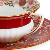 Wonderlust Crimson Orient Teacup & Saucer Set