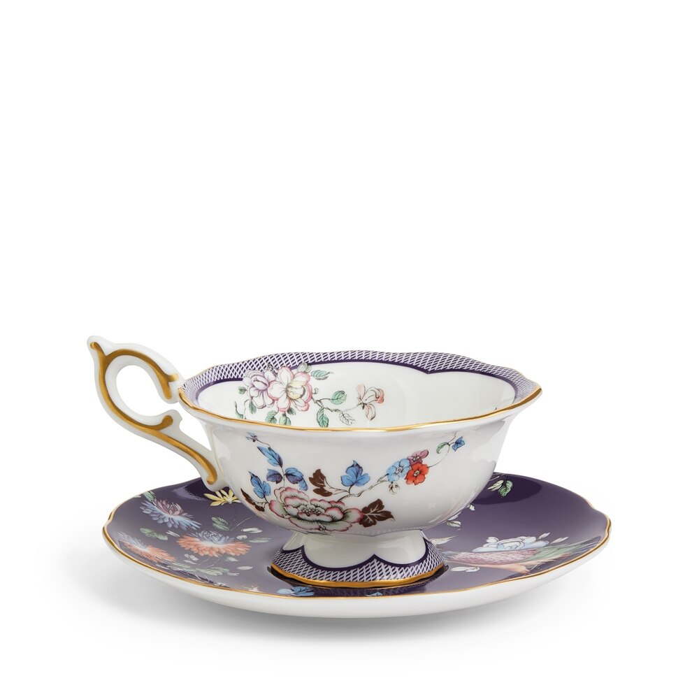 Wonderlust Midnight Crane Teacup & Saucer Set