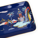 Wonderlust Blue Pagoda 13In Rectangular Tray