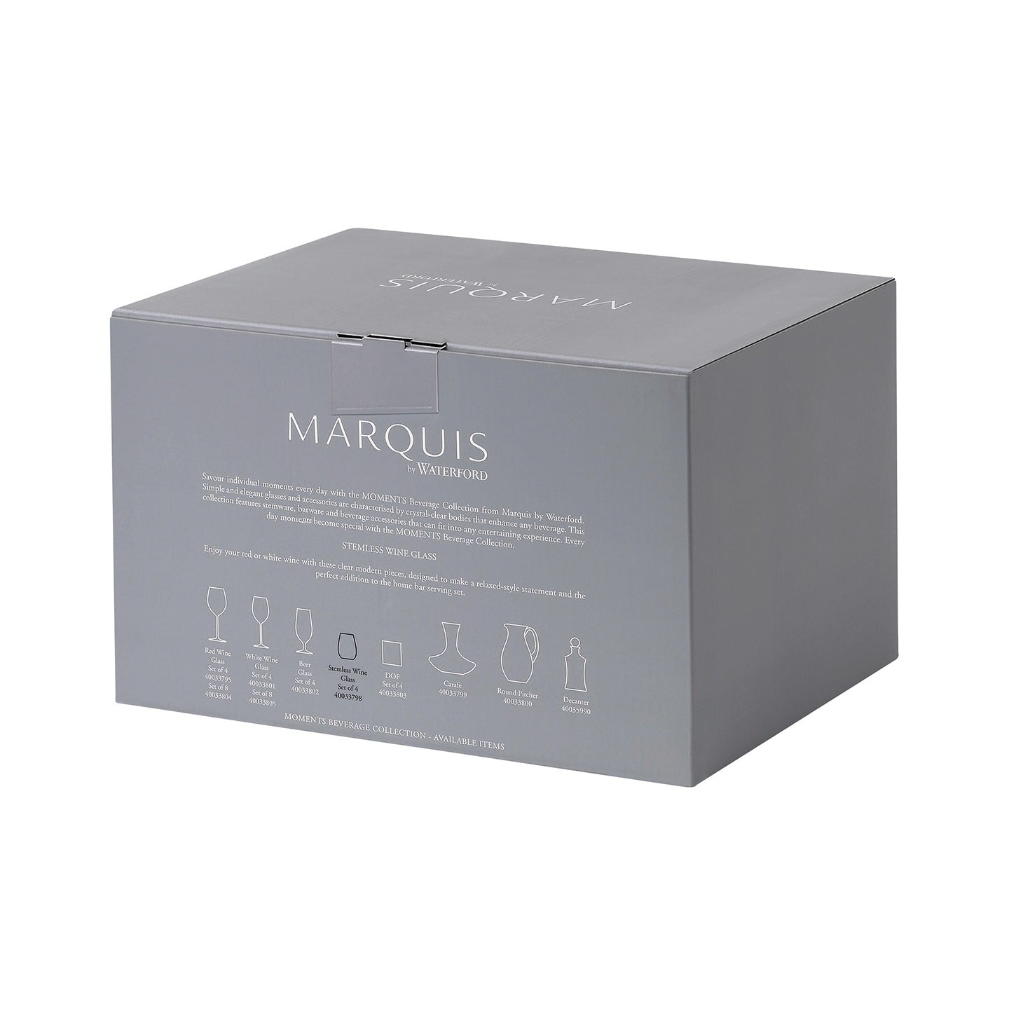 Marquis Moments Wine Stemless, 18.5oz, Set of 4
