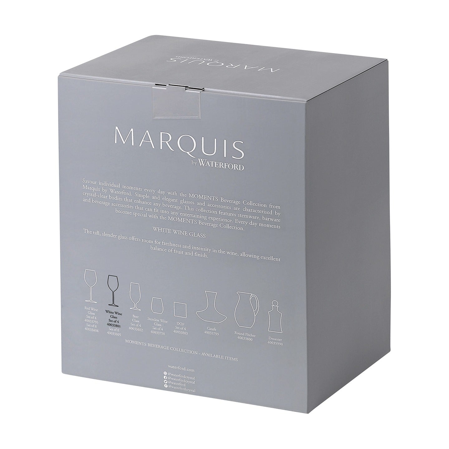 Marquis Moments White Wine, 12.5oz, Set of 4