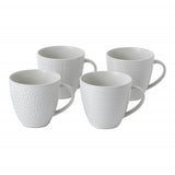 Mixed Pattern White Mug (set Of 4)