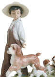 My Little Explorers Boy With Dogs Figurine