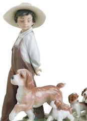My Little Explorers Boy With Dogs Figurine