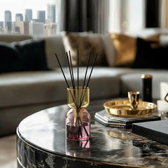 Reed Diffuser, Pink Bottom, Amber Top - Lily of the Valley