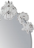 Oval Wall Mirror Without Frame. Silver Lustre. Limited Edition