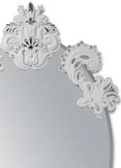 Oval Wall Mirror Without Frame. Silver Lustre. Limited Edition