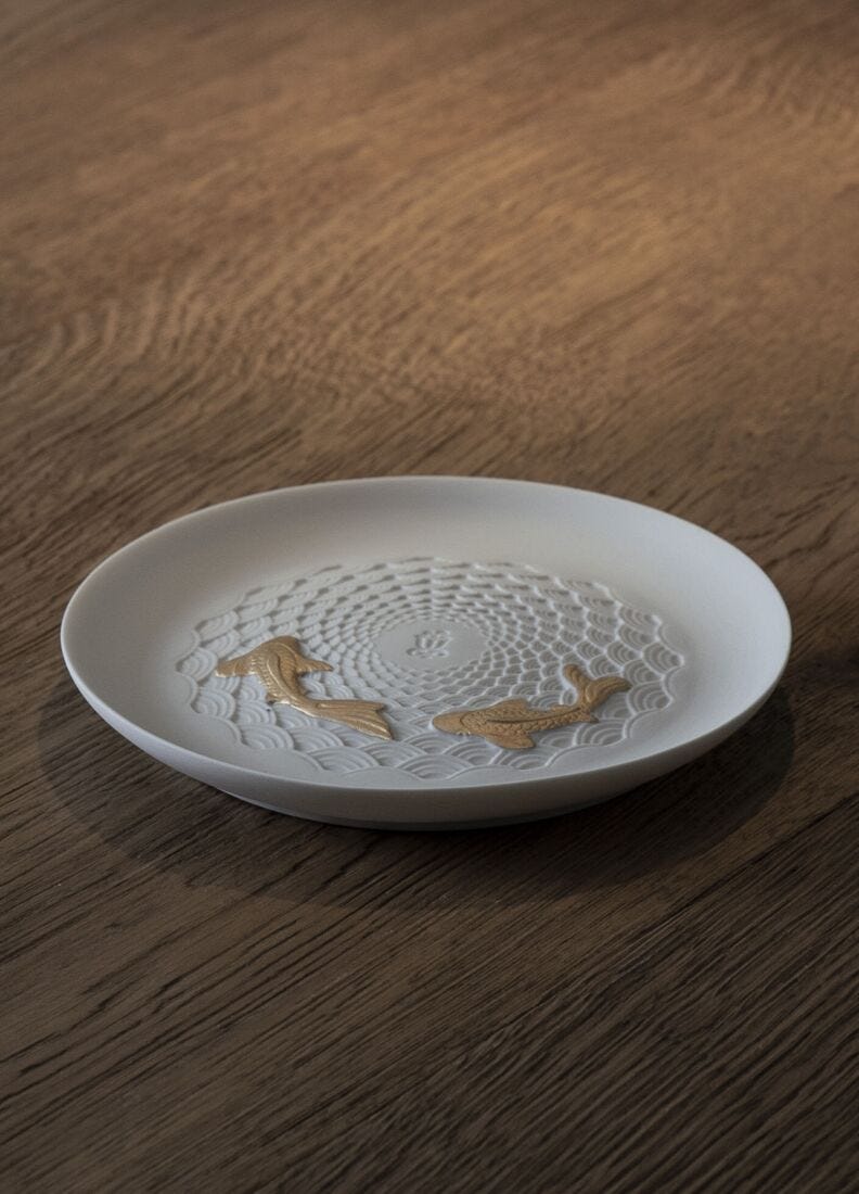 Koi Plate, Golden Luster