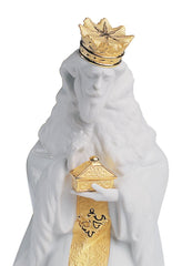 King Gaspar Nativity Figurine, Golden Luster