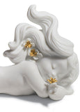 Day Dreaming At Sea Mermaid Figurine. Golden Lustre