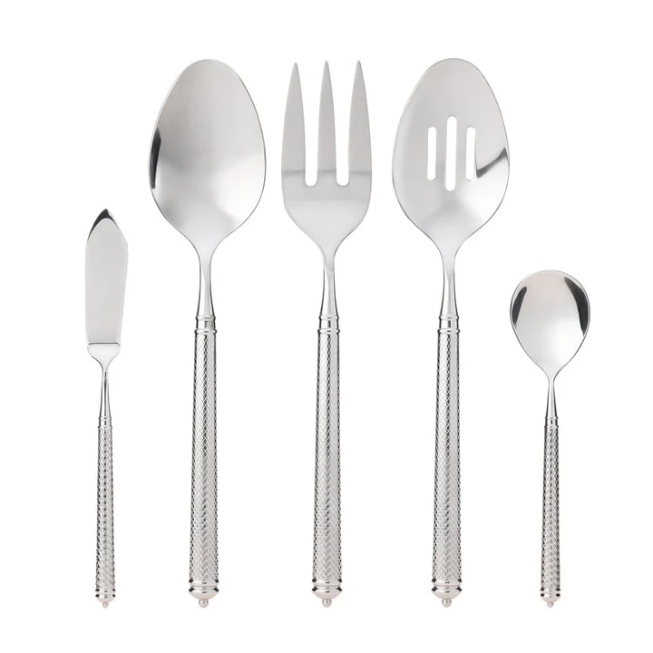 Solitaire Mirrored 18/10 Stainless Steel 5 Piece Hostess Set