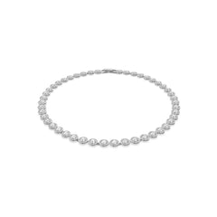 Una Angelic Tennis necklace, Round cut, Medium, White, Rhodium plated