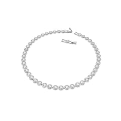 Una Angelic Tennis necklace, Round cut, Medium, White, Rhodium plated