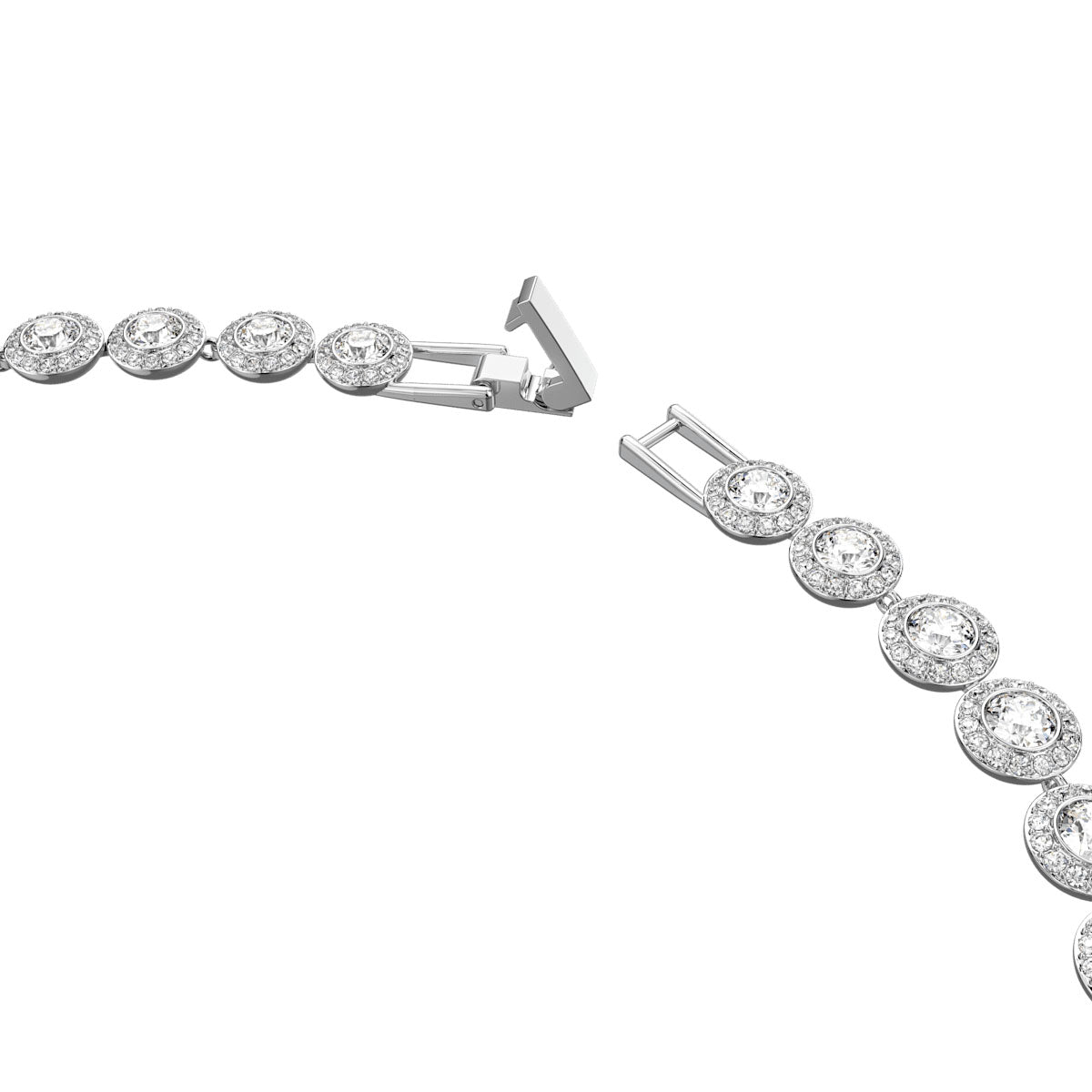 Una Angelic Tennis necklace, Round cut, Medium, White, Rhodium plated