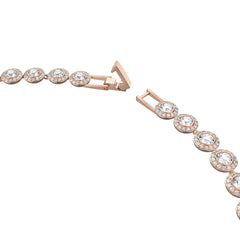 Una Angelic Tennis necklace, Round cut, Medium, White, Rose gold-tone plated