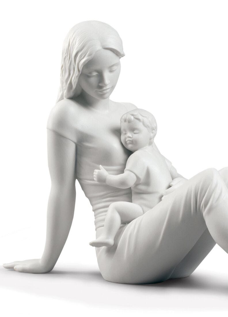 A Mother's Love Figurine. Matte White