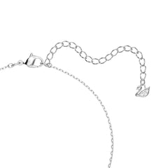 Swan necklace, Swan, Blue, Rhodium plated