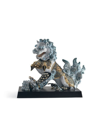 Guardian Lioness Sculpture. Blue. Limited Edition