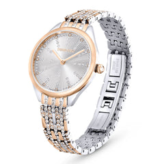 Attract watch, Swiss Made, Pavé, Crystal bracelet, Rose gold tone, Mixed metal finishk