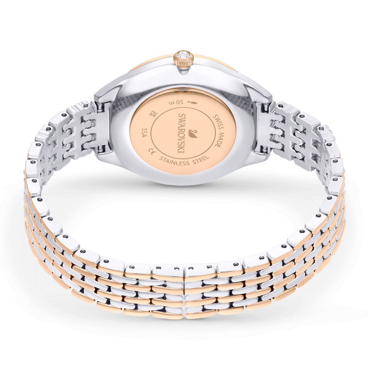 Attract watch, Swiss Made, Pavé, Crystal bracelet, Rose gold tone, Mixed metal finishk