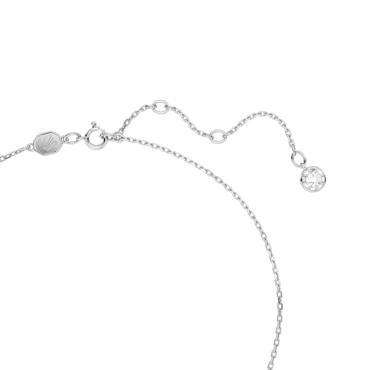 Birthstone pendant, Square cut, December, Blue, Rhodium plated
