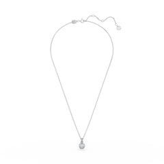 Birthstone pendant, Square cut, March, Blue, Rhodium plated