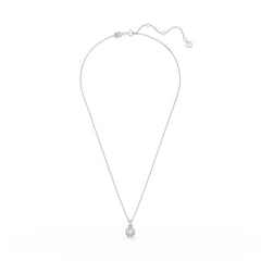 Birthstone pendant, Square cut, June, Pink, Rhodium plated