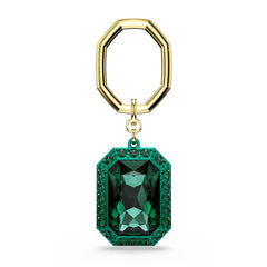 Key ring, Octagon cut, Green, Mixed metal finish