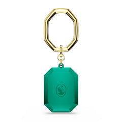 Key ring, Octagon cut, Green, Mixed metal finish