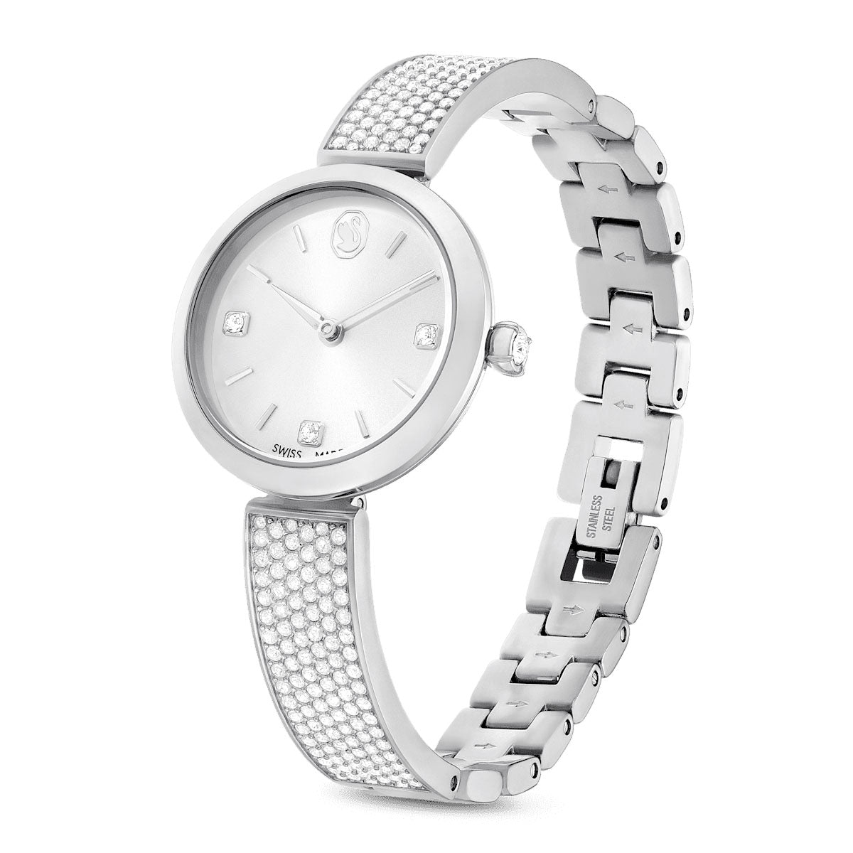 Illumina watch, Swiss Made, Metal bracelet, Silver tone, Stainless steel