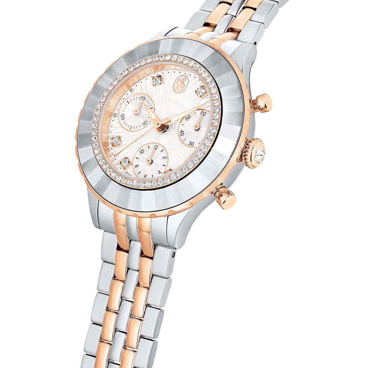 Octea Chrono watch, Swiss Made, Metal bracelet, Rose gold tone, Mixed metal finish